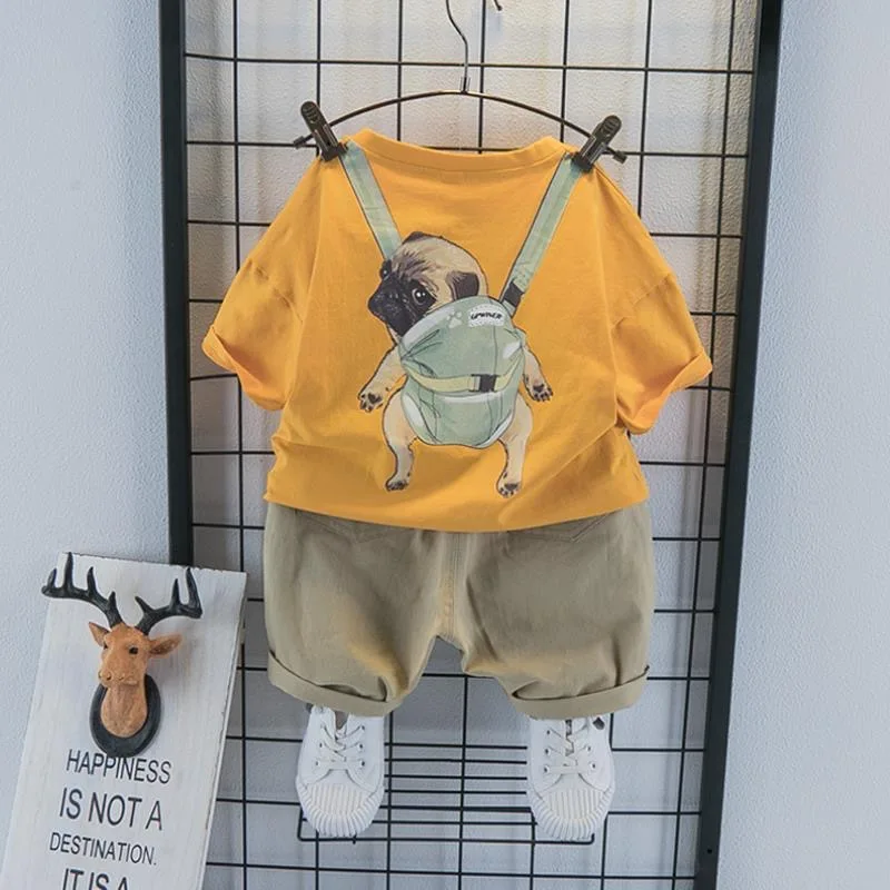 

Boys summer suit 2021 new children's baby cute short-sleeved two-piece child boy clothes boutique kids clothing BT46