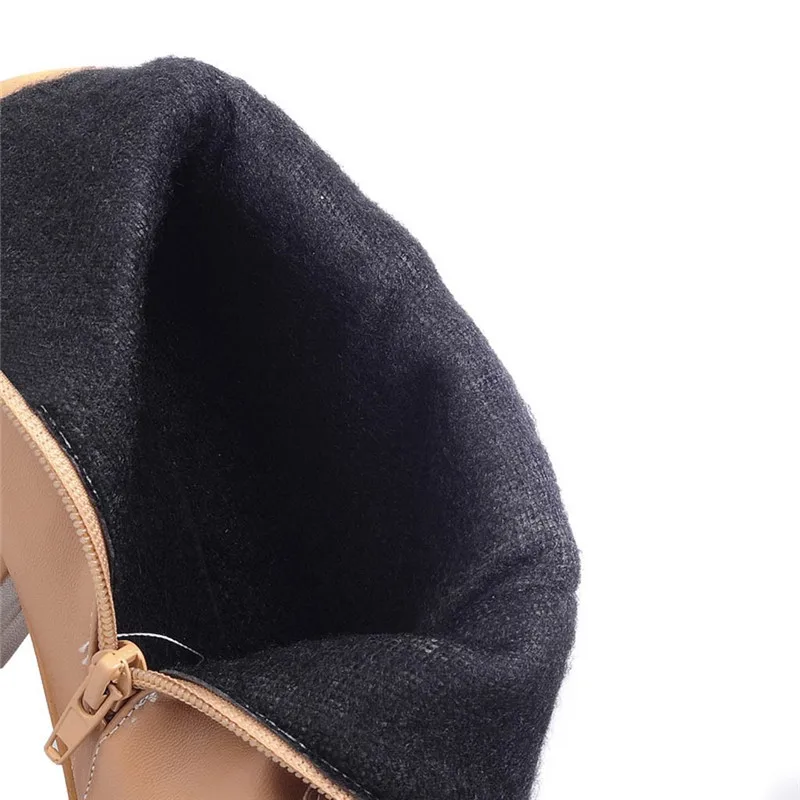 Botas Mujer/модные зимние ботильоны в стиле Лолиты на очень высоком каблуке с круглым носком и шнуровкой женские кожаные ботинки в стиле ретро;#5