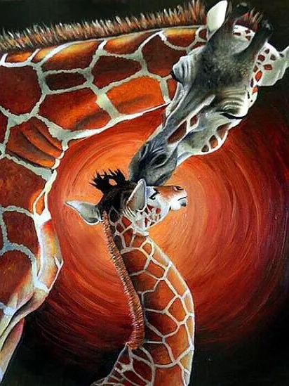 Новая Алмазная вышивка животных Жирафы крестиком полная картина украшение дома