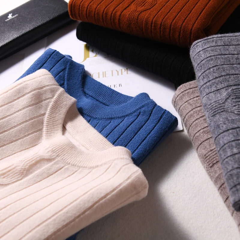 Sparsil Men Winter 100% Cashmere Sweater O-Neck Full Sleeve Twist Knitted Pullovers Autumn Warm Wool Boys Thicken Jumpers | Мужская