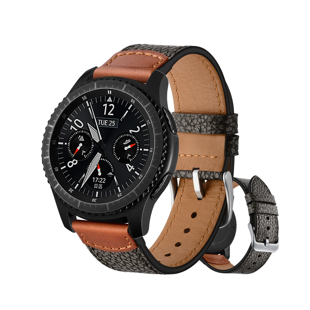 22 мм gear S3 часы пограничника ремешок для samsung Galaxy watch 46 мм Натуральная кожа ремешок для Huami Amazfit Pace/Stratos 2/1 ремень