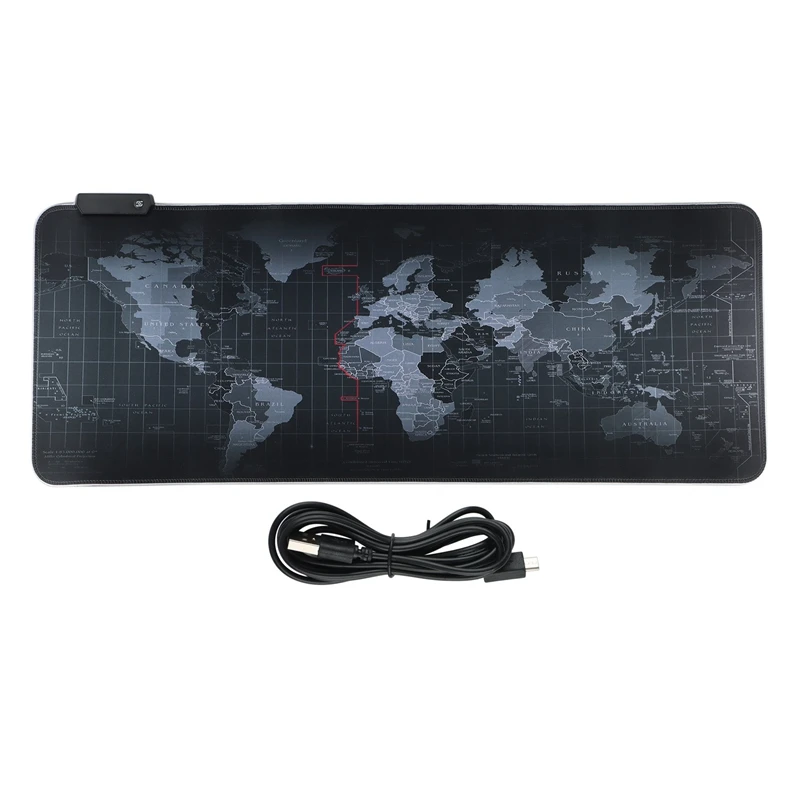 

RGB коврик для мыши с изображением старой карты мира, Настольный коврик для ноутбука, большой размер, резиновый коврик для мыши, коврик для кл...
