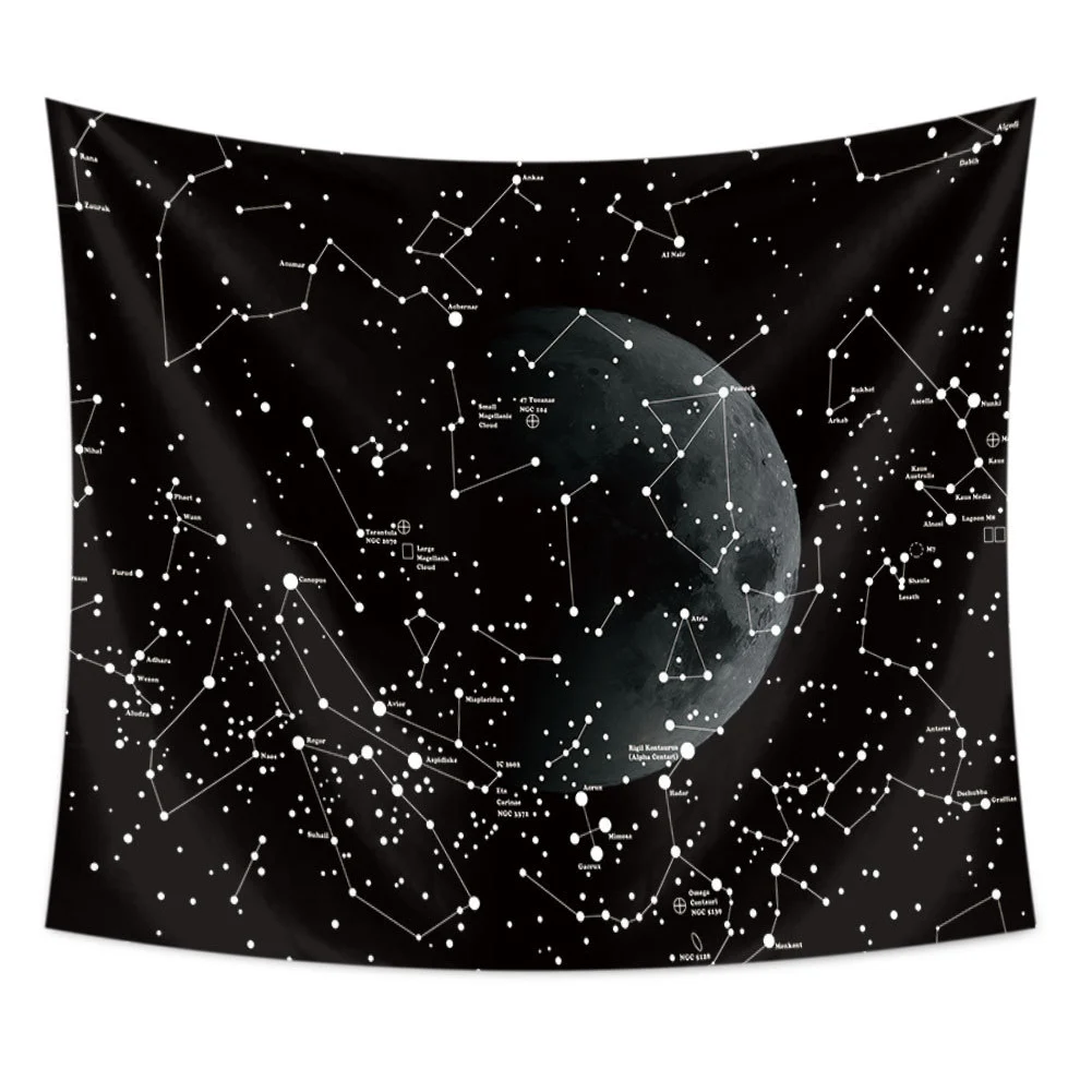 

Hanging Moon Constellations Tapestry Sunset Wall Hanging Bohemian Digital Beach Printing Wall Decor Art