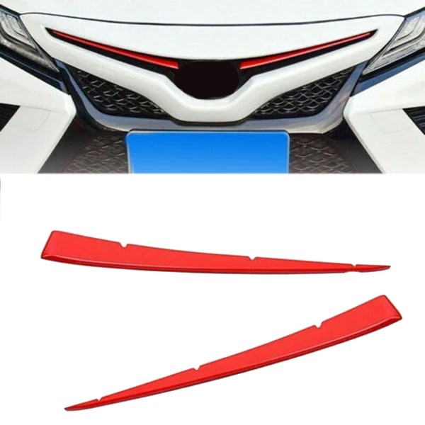 2 шт красный передний Центр решетка крышка планки для Toyota Camry 2018 2019 | Автомобили и