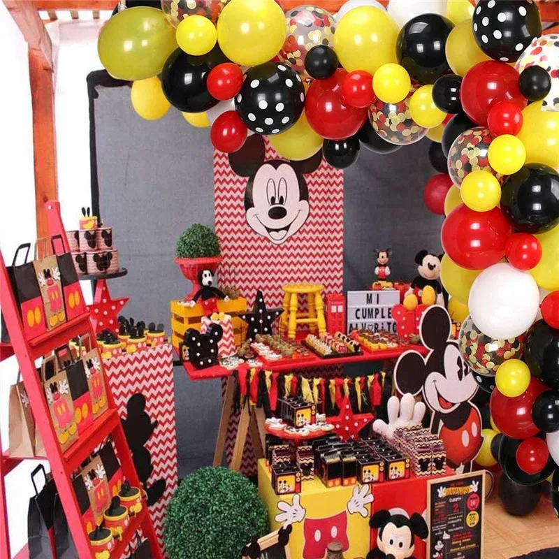 

87Pcs Mickey Minnie Themed Party Balloons Set Mickey Mouse Balloon Kids Birthday Party Decorations Baby Shower Supplies