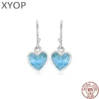 2021 простая модная модель в стиле любящее Геометрическая Шарм 925 стерлингового серебра ювелирные изделия подарок Классический натуральный драгоценный серьги с ларимаром для женщин