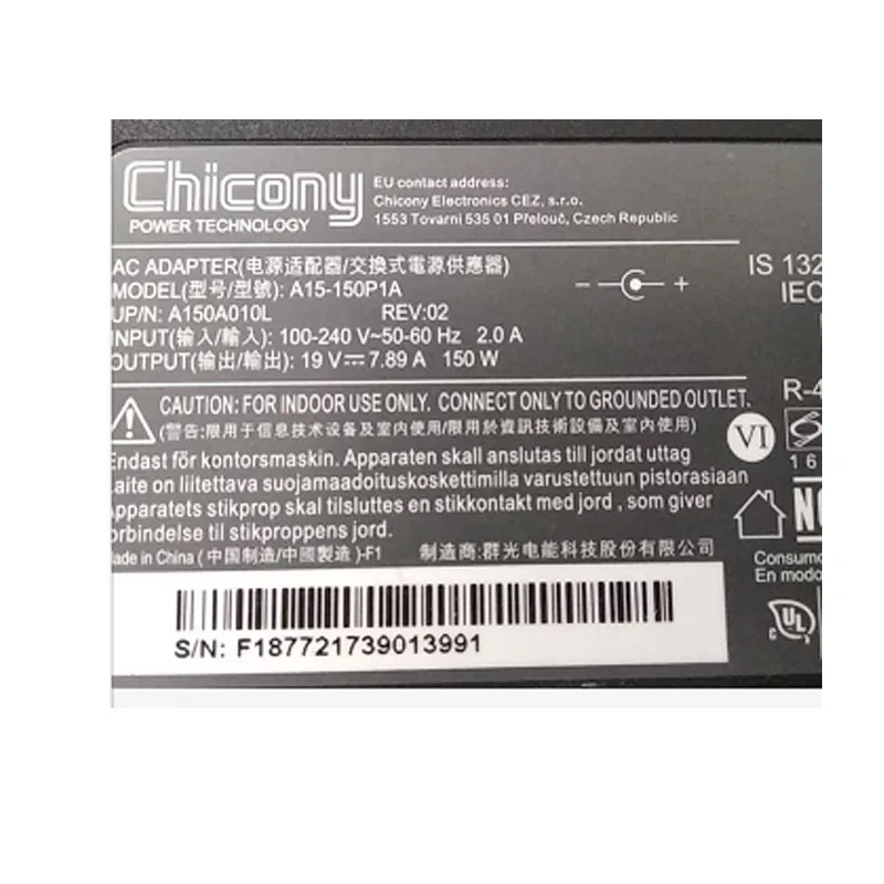 Оригинальное зарядное устройство для ноутбука 19 в 150 А Вт CLEVO W650KK1 P651RA P955EP6 P950HP6