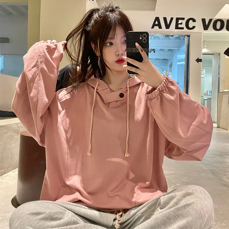 

Real Shot Sweater Female Autumn Students Loose Long Sleeve Top Outside