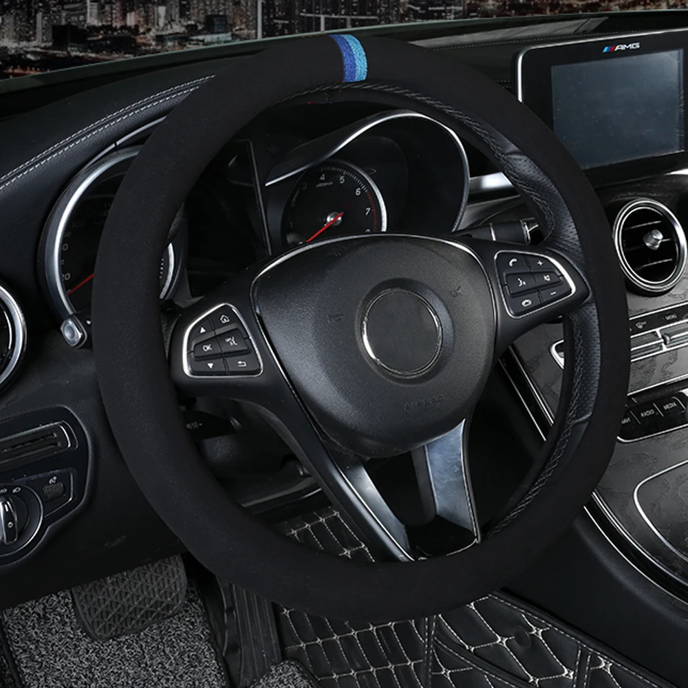 CarManGo для Mercedes Benz C Class W205 GLC 2016-2019 авто чехол рулевого колеса автомобиля кожаный