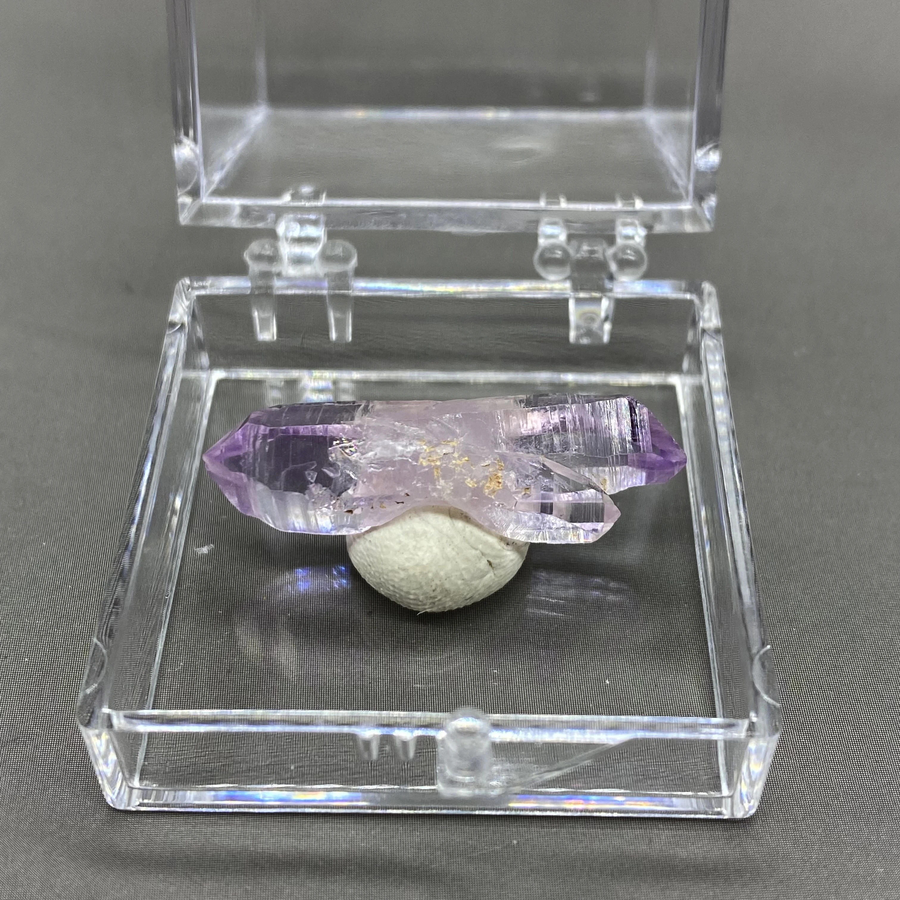 

100% Natural Rare Mexico Cruz Double head crystal amethyst mineral specimen Quartz Crystal Cluster box size 3.4 cm