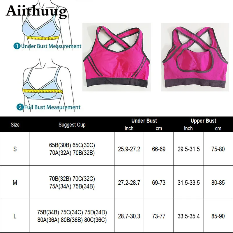 

Aiithuug Women's Sports Bra Medium Support Workout Yoga Longline Tops Criss-Cross Back Padded Strappy Sports Bras Removable Cups