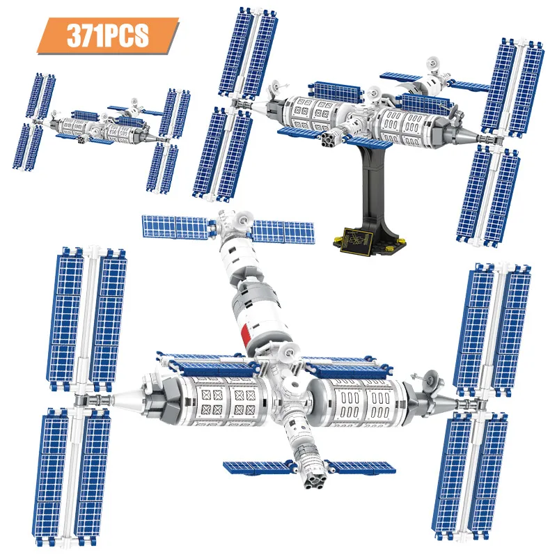 

City Military Technical Aviation Aerospace Space Station Building Blocks Manned Rocket Launcher Bricks Toys For Children Gifts