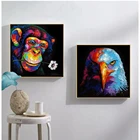 Абстрактная картина AHPAINTING, настенное искусство, современное цветное животное, холст, постер, украшение для дома для гостиной, без рамки