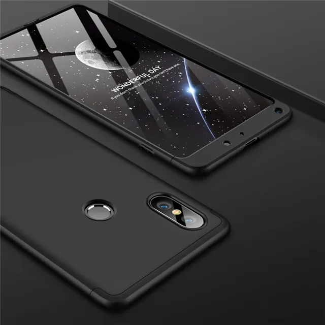 Black 360 противоударный защитный пластиковый жесткий чехол для Xiaomi mi 5 5S 5X A1 матовый Силиконовый чехол Coque Funda на Xiaomi mi Max 2 mi x 2 2S - Цвет: Black