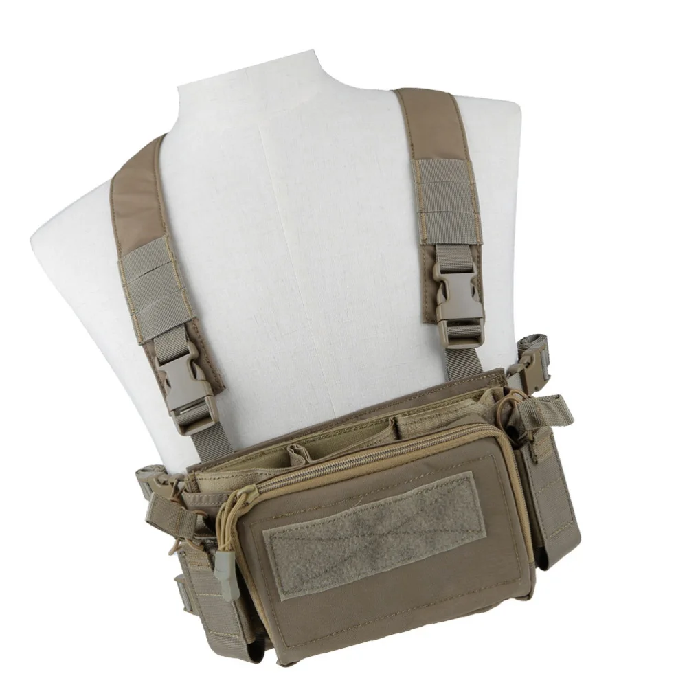 

Breathable Chest Vest Rig Multipurpose Molle Vest with Multi-Pockets Bag Airsoft Fighting Load Carrier Vest for CS Game Paintbal