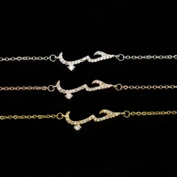handmade new style gift cz arabic love statement bracelet women rose gold plated arabic crystal pendant bracelet party jewelry