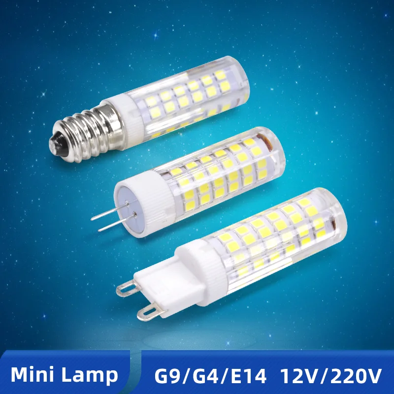 

OK-B Ceramics LED E14 G4 G9 Bulb Lamp 220V 240V AC/DC 12V 3W 5W 6W 7W 9W COB Lamp High Brightness LED Bulb Replace Halogen Light