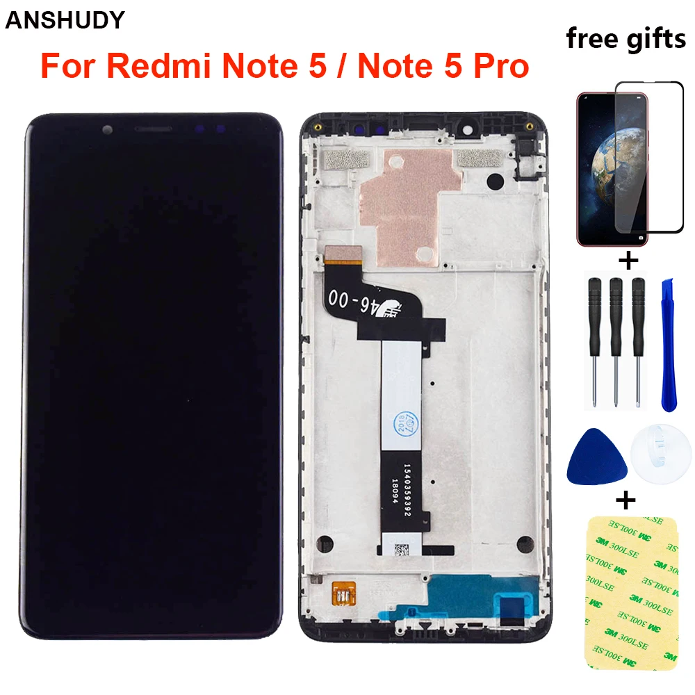 

Для Xiaomi Redmi Note 5 ЖК-дисплей дигитайзер сенсор стекло объектив в сборе для Xiaomi Redmi Note 5 Pro ЖК-дисплей рамка