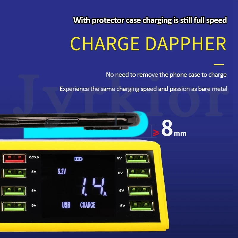 

MECHANIC LCD Digital Display Fast Charger 8 Port USB Charging Dock QC 3.0 with 10W Wireless Charger For iPhone 6/7/8/X/XS MAX/11