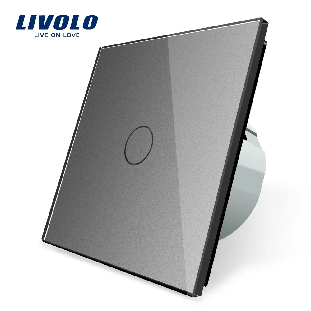 Livolo Новый Тип сенсорный выключатель серый Цвет 220 ~ 250 В Touch Экран настенный