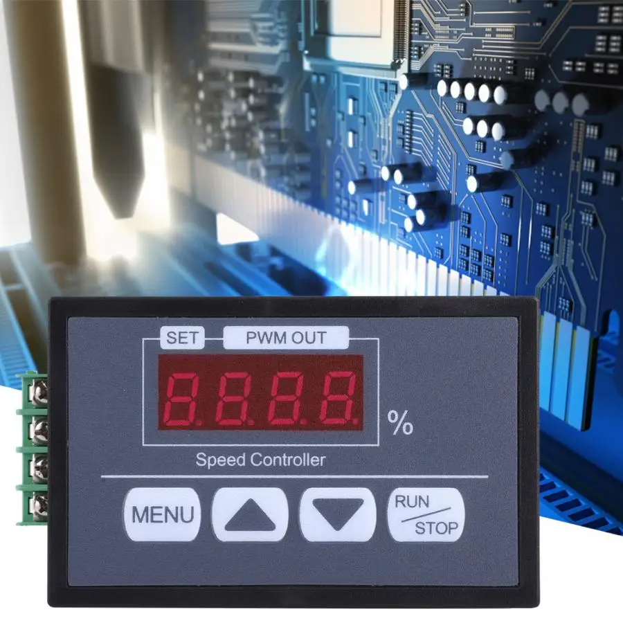 Контроллер скорости двигателя ШИМ регулятор кнопочный тока мощности 6 ~ 60 В