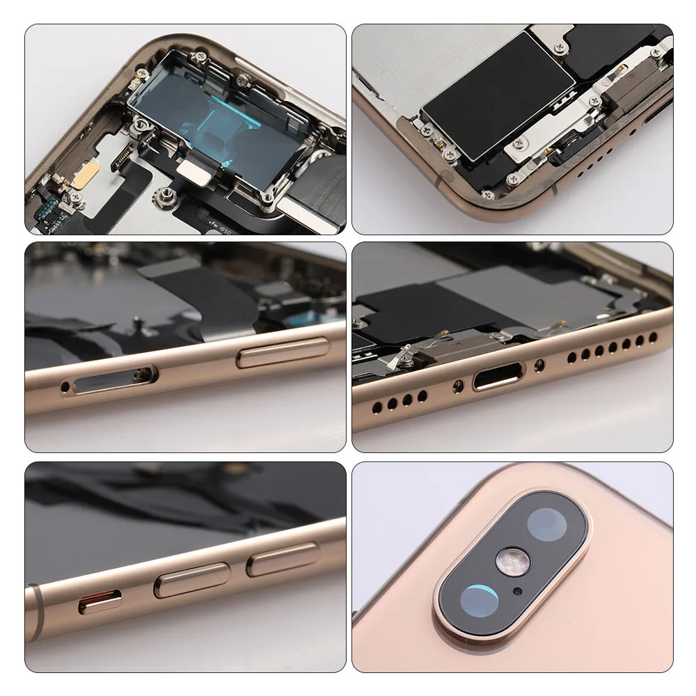 

Full Back Housing for IPhone X XS XR XS MAX Middle Frame Chassis Battery Door Rear Cover Body with Flex Cable Parts Assembly