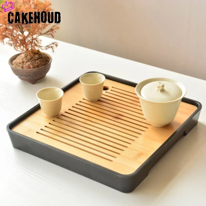 CAKEHOUD китайский чайный набор кунг-фу чайный стол, поднос для обслуживания, бамбуковый чайный поднос, блюдце для путешествий, сухой пузырьковый поднос, аксессуары для чайной церемонии