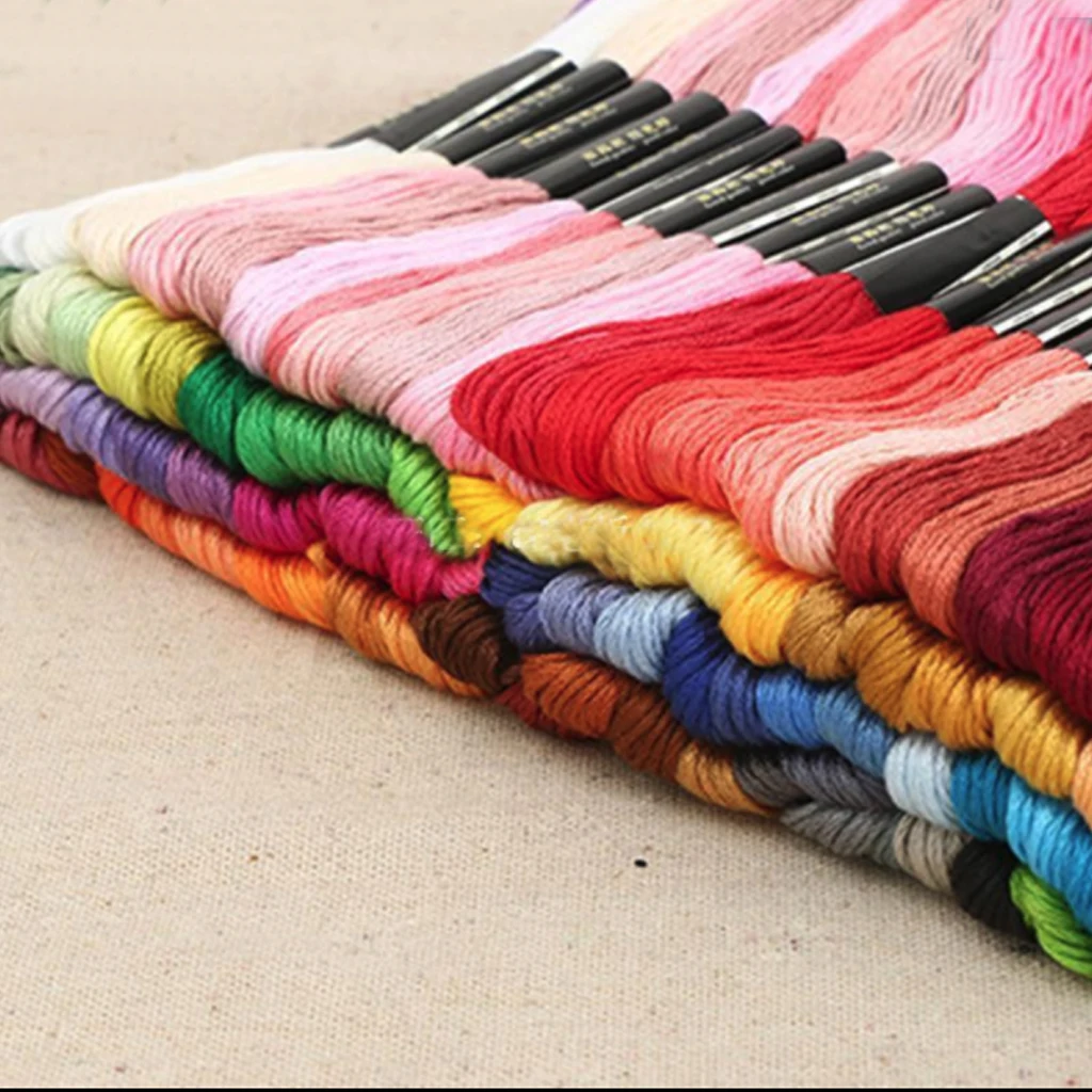 100 шт./лот игольчатая нить для вышивки крестиком цветные нитки хлопковые иголки