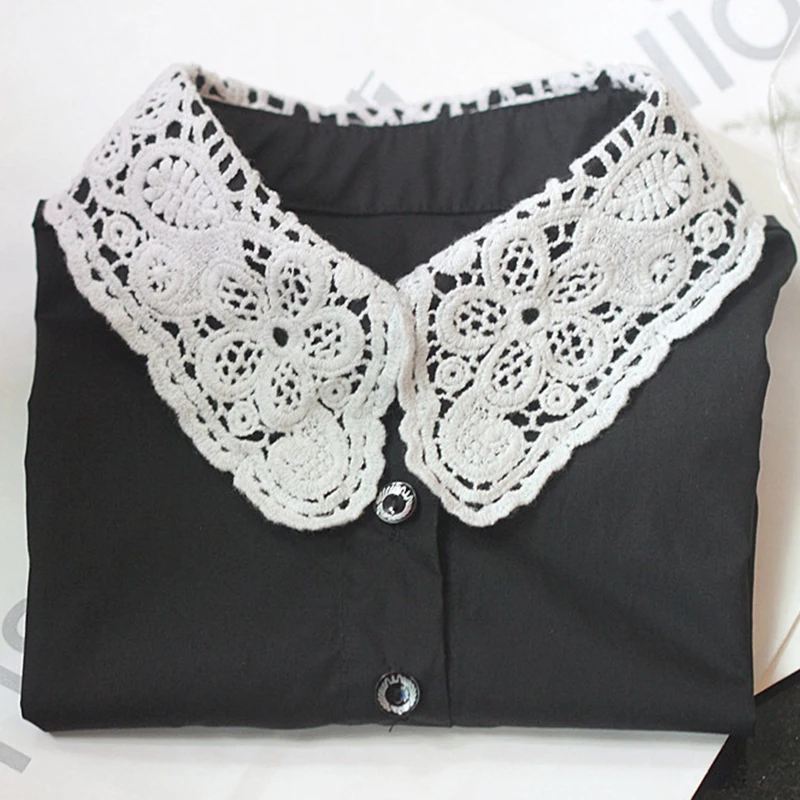 

Linbaiway 2022 рубашка, женская белая винтажная Съемная рубашка со съемным воротником и отложным воротником, отложная блузка, топ, галстук, Декор