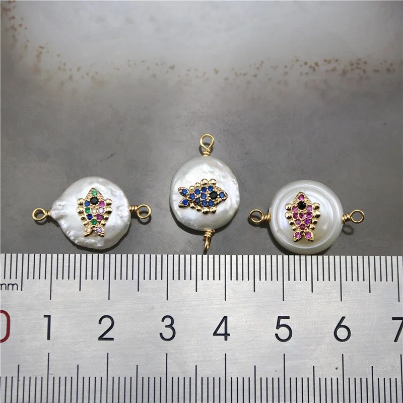 10-20 мм 15 шт./лот модные рыбки cz Шарм жемчужные украшения Циркон соединитель