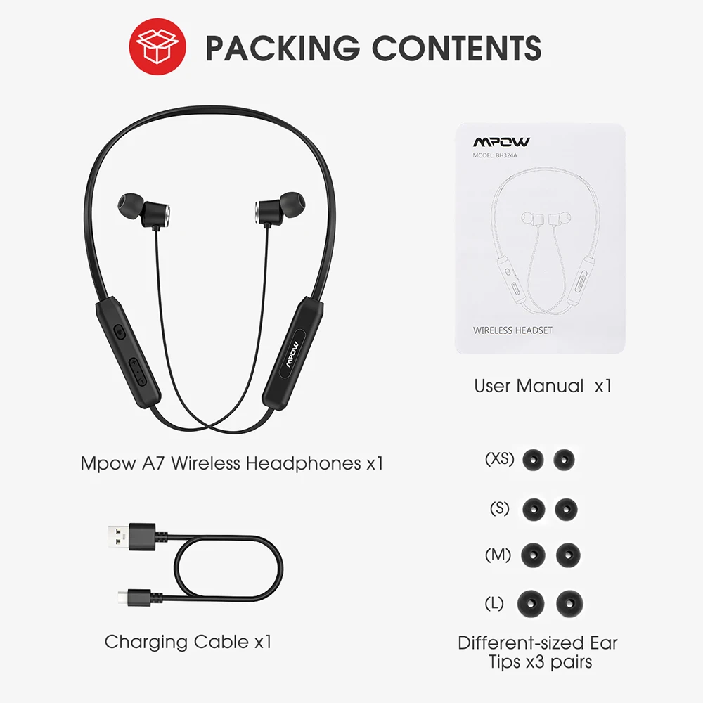 Mpow A7 беспроводные наушники Bluetooth 5 0 спортивные IPX7 водонепроницаемые Hi Fi стерео с