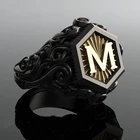 Кольцо мужское металлическое в стиле с надписью M