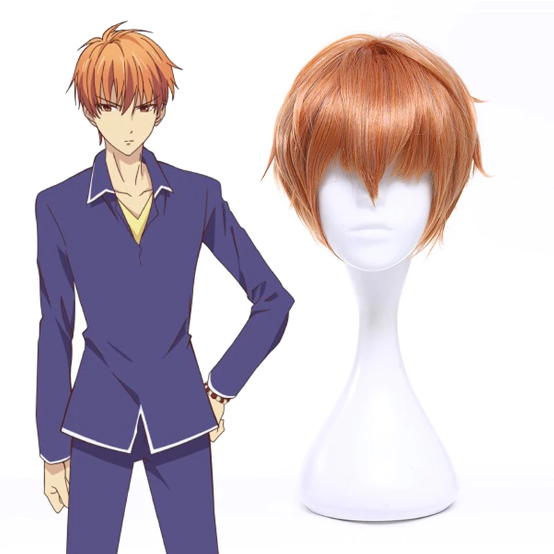 Comic Аниме корзина фруктов косплей парик souma Кью короткий коричневый Мужской