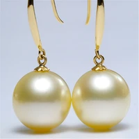 16mm gold shell pearl earrings and pendant earrings natural cultured fashion women wedding luxury dangle birthday jewelry