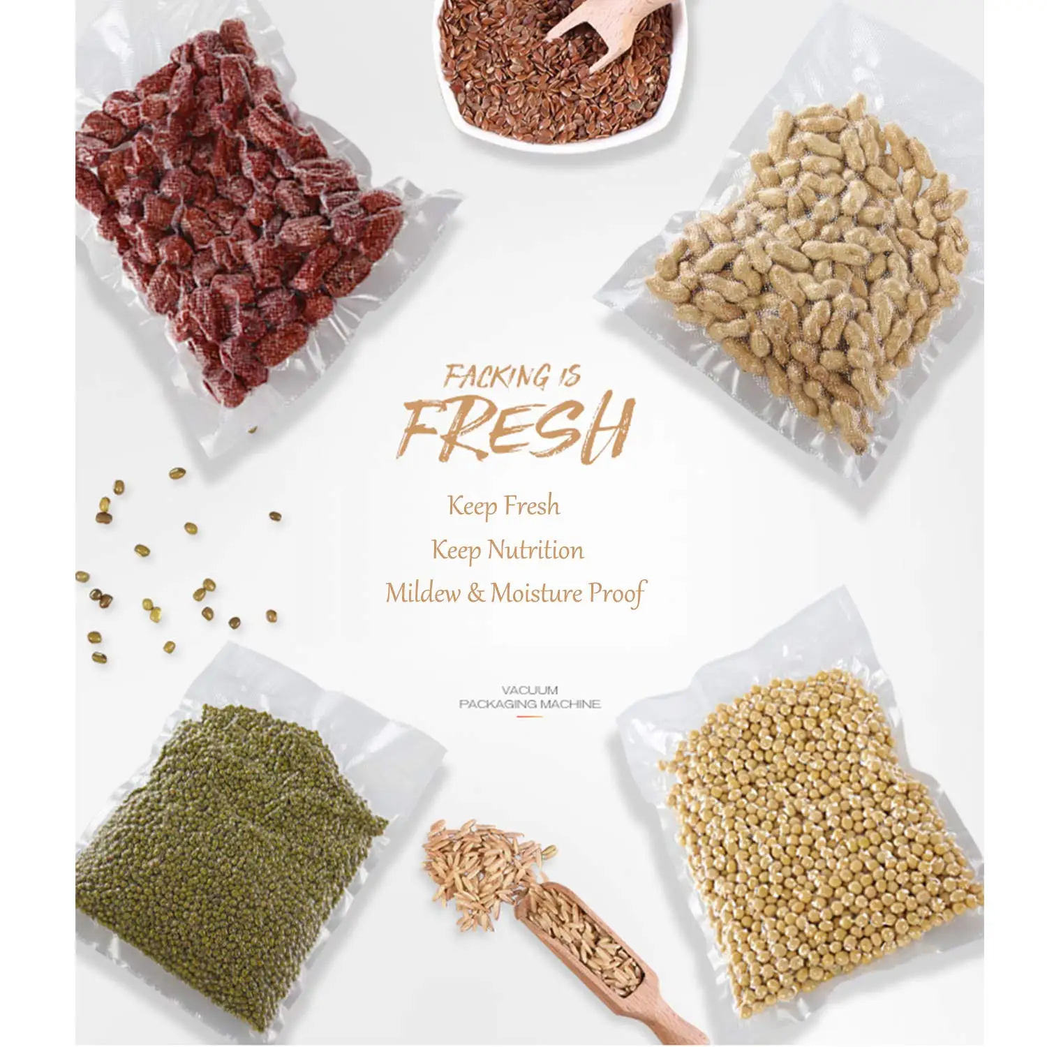 5 рулонов/партия кухонные вакуумные пакеты для хранения продуктов вакуумного