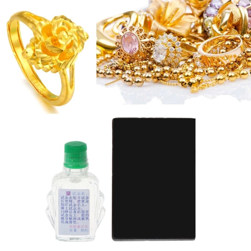 

Practical Acid Test Kit Silver Platinum Gold Testing Touchstone Jewelry Tool Set F2TD