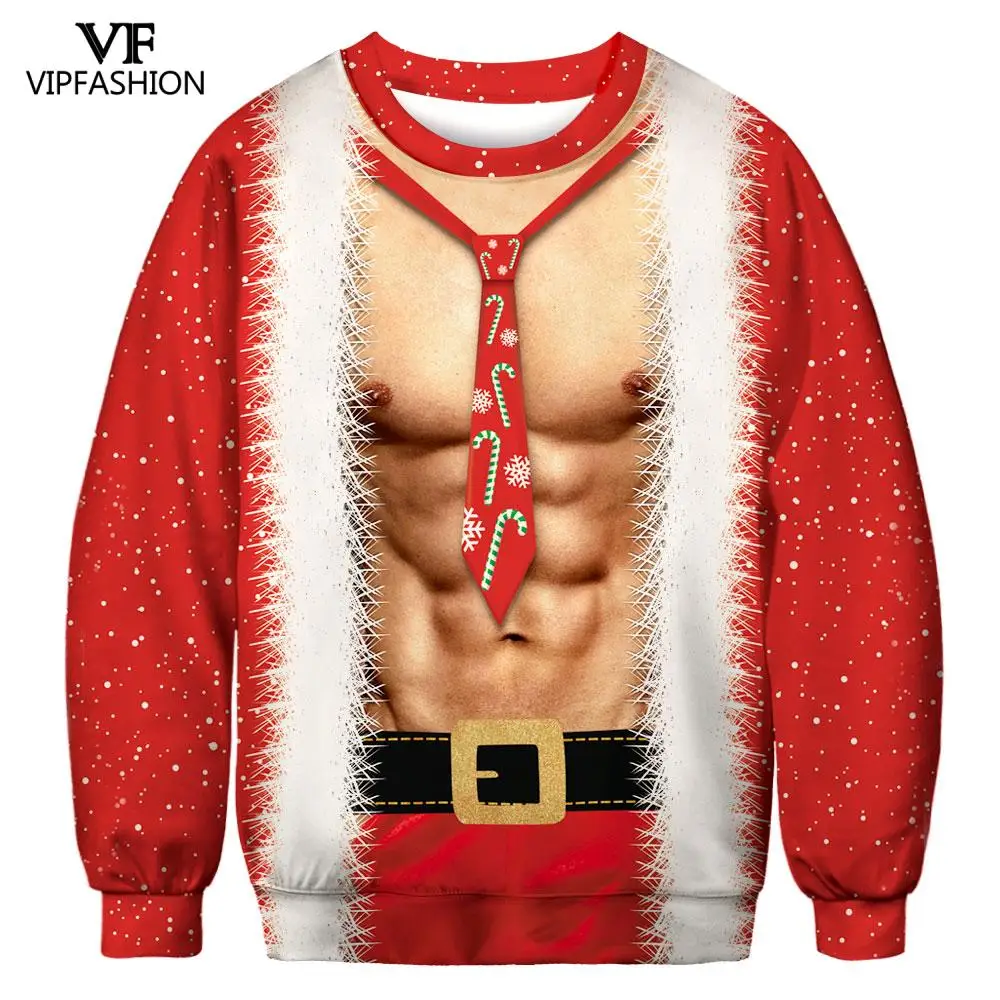 VIP FASHION Christmas 3d Print Sweatshirt Oversized Size Cosplay Funny Couple's Crop Top Long Sleeve | Женская одежда
