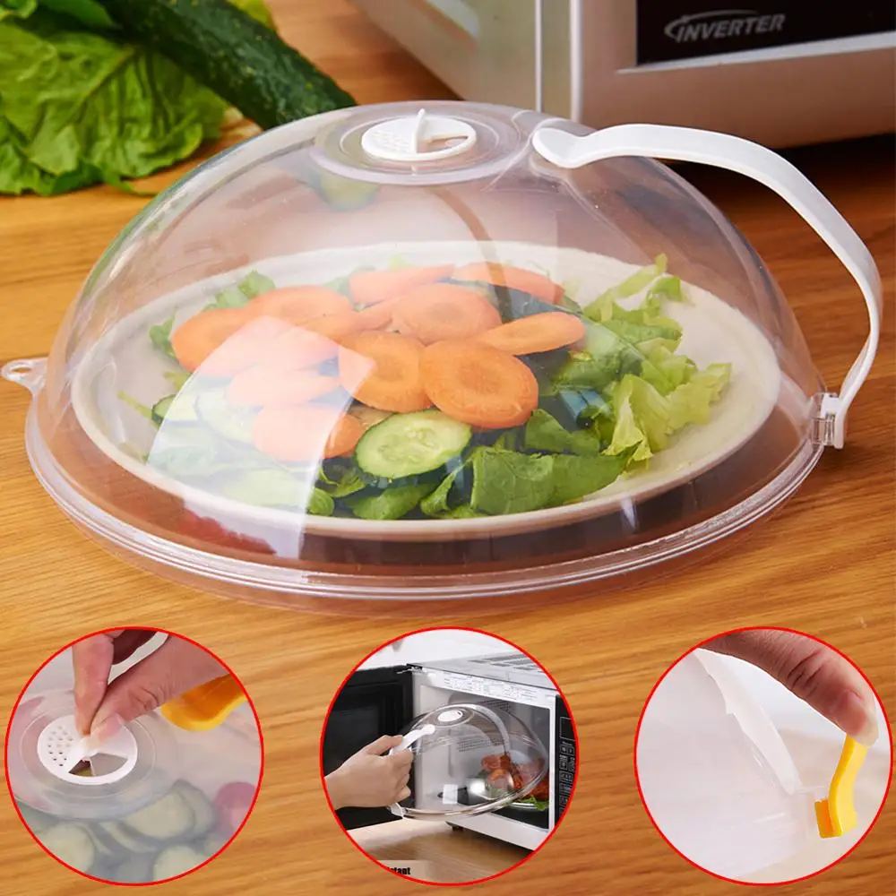 

Microwave Dish Cover Heat Insulation Food Cover With A Detachable Handle Rotatable Air Hole For Most Bowl Plate Refrigerator