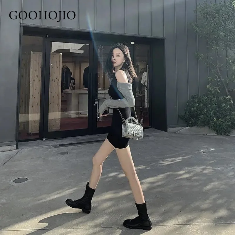 

GOOHOJIO 2021 New Spring and Autumn Tight Buttocks Dresses Women Long Sleeve Chic Dress for Women Temperament Women Dresses