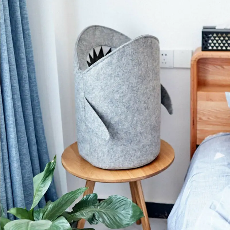 1 шт. милая детская складная корзина для белья в форме акулы хранения игрушек