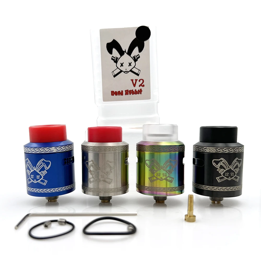 

AosVape Dead Rabbit V2 RDA Tank 24mm Conical Top Cap BF Squonk Capable Vape Atomizer Fit 510 Thread Box Mod