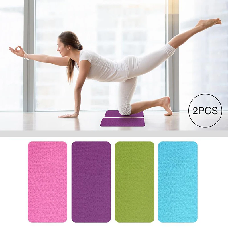 

2PCS TPE Yoga Knee Pad Elbow Cushion Anti-slip Mats For Pilates Floor Workouts 40*20*0.6cm