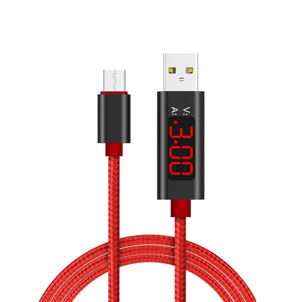 USB Data Cable Micro for Iphone Type-C with LED Display Smart Charging Protection Cellphone Powerbank Charger Tester Line | Электроника