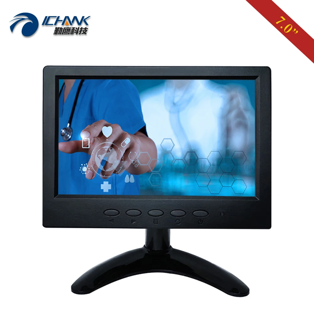 

7-дюймовый дисплей 1024x600 16:9 HD резистивный сенсорный ПК монитор VGA USB маленький размер Портативный сенсорный ЖК-экран