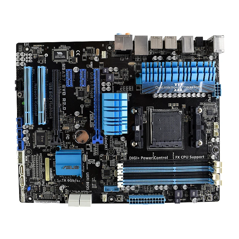 ASUS M5A97 EVO R2.0 Original Used Desktop for AM3 / AM3 + 970 motherboards supports FX6 core 8 core PC Mainboard Set
