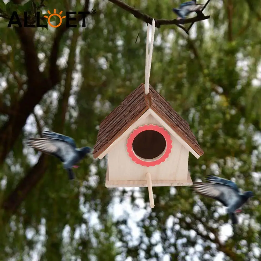 

Outdoor Window Garden Hanging Cage Resting Place Wooden Box Bird Nest Hanging Birdhouse for Garden Yard Outdoor Decor