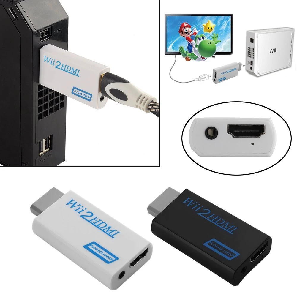 Адаптер-преобразователь для Wii в HDMI-совместимый 3 5 мм аудиокабель с выходом 1080P HD