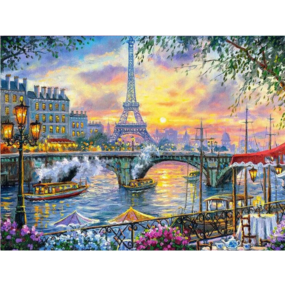 

Diamond Painting 5D DIY Landscape Full Square/Round Diamonds Embroidery Tower Kits Decorations Home Gift
