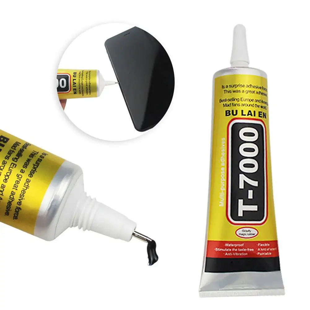 

2Pcs T-7000 Universal Glue Strong Adhesiveness Waterproof Black Permanent Multi-purpose Repairing Glue for Phone Screen Film