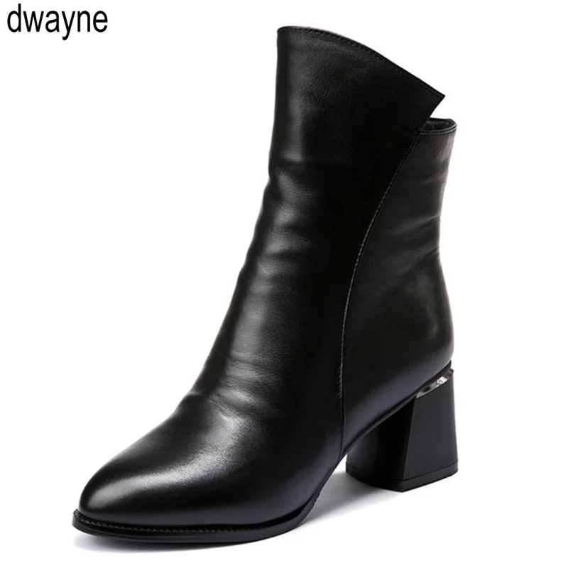 

High Quality Knee High Boots Women Genuine Leather Winter Boots Comfortable Warm Wool Women's Long Boots Shoes 2019